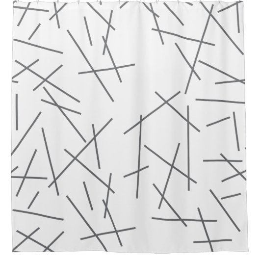 Modern, simple, messy, trendy graphic line pattern シャワーカーテン (正面)