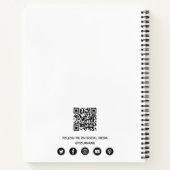 Modern Simple Minimal Photo QR Code Social Media ノートブック (裏面)