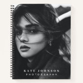 Modern Simple Minimal Photo QR Code Social Media ノートブック (正面)