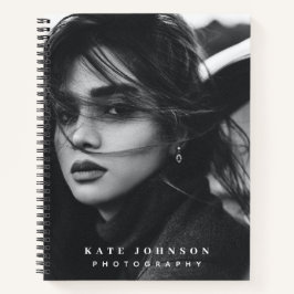 Modern Simple Minimal Photo QR Code Social Media ノートブック