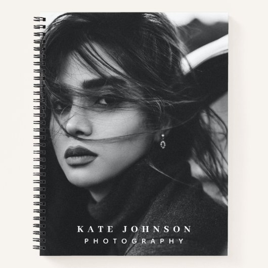 Modern Simple Minimal Photo QR Code Social Media ノートブック (正面)