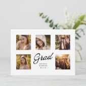 Modern Simple Minimalist 5Photo Collage Graduation 案内状 (スタンド正面)
