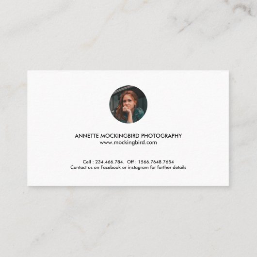 Modern Simple Minimalist Family Photography 名刺 (裏面)