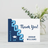 Modern Simple Minimalist Golden Graduation サンキューカード (スタンド正面)