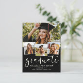 Modern Simple Minimalist Graduation Invitation ポストカード (スタンド正面)