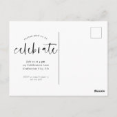 Modern Simple Minimalist Graduation Invitation ポストカード (裏面)