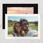 Modern Simple Minimalist Photo Wedding セーブザデート (正面/裏面)