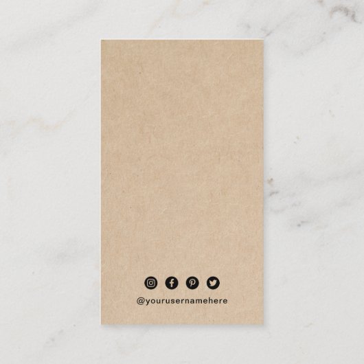 Modern Simple Minimalist QR Code Rustic 名刺 (裏面)