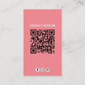 Modern Simple Minimalist QR Code Social Media  名刺 (裏面)
