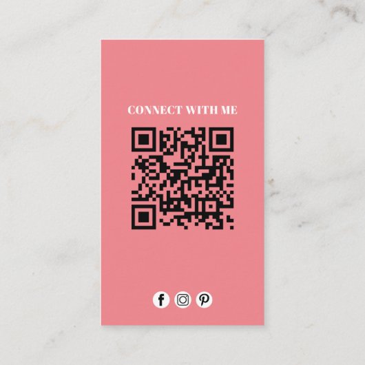 Modern Simple Minimalist QR Code Social Media  名刺 (裏面)