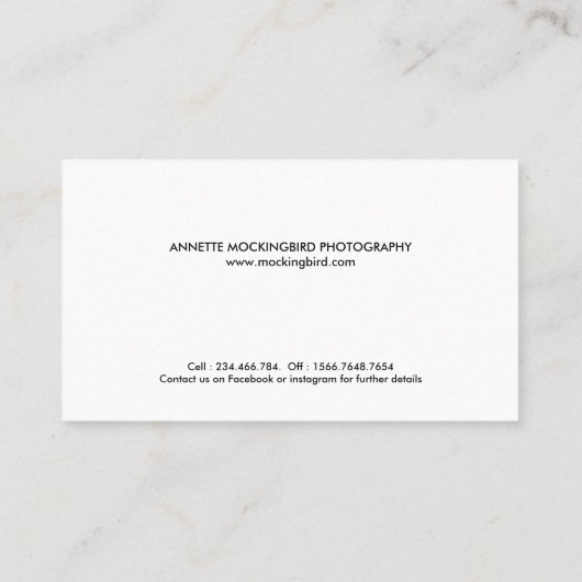 Modern Simple Minimalist Wedding Photography 名刺 (裏面)