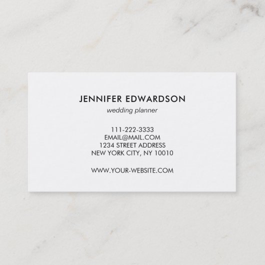 Modern simple minimalist white gray professional 名刺 (裏面)