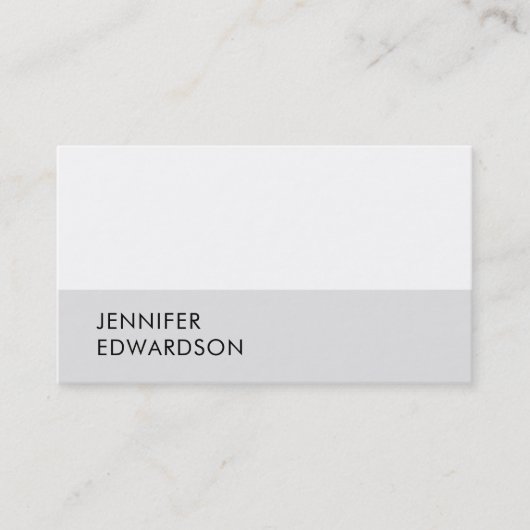 Modern simple minimalist white gray professional 名刺 (正面)