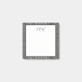 Modern Simple Monogrammed Business Black and White ポストイット (正面)