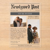Modern Simple Newspaper Wedding アクリル招待状 (正面)