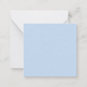Modern Simple Pale Blue Plain Minimalist Own Name ノートカード (裏面)