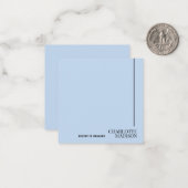 Modern Simple Pale Blue Plain Minimalist Own Name ノートカード (正面/裏面インサイチュ)