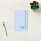 Modern Simple Pale Blue Plain Minimalist Own Name ポストイット (オフィス)
