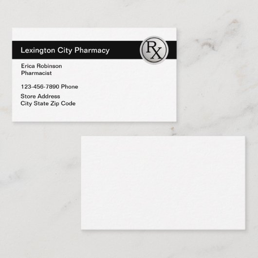 Modern Simple Pharmacy Pharmacist 名刺 (正面/裏面)