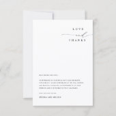 Modern Simple Photo Budget Wedding サンキューカード (裏面)