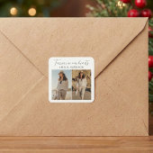 Modern & Simple Photo Collage Funeral  スクエアシール