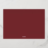 Modern Simple Photo Collage Minimal Red Christmas 箔シーズンカード (裏面)