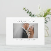 Modern Simple Photo Elegant Typography Wedding サンキューカード (スタンド正面)
