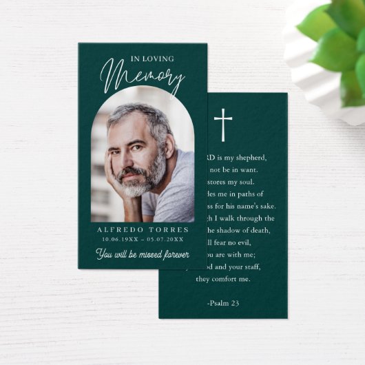 Modern Simple Photo Funeral Memorial Prayer Cards (デスク)