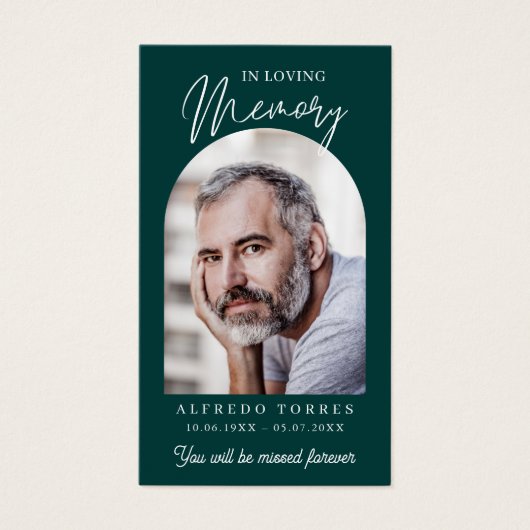 Modern Simple Photo Funeral Memorial Prayer Cards (正面)