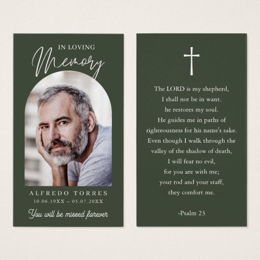Modern Simple Photo Funeral Memorial Prayer Cards (正面&裏面)