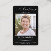 Modern Simple Photo Funeral Memorial Prayer Cards 名刺 (正面)