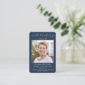 Modern Simple Photo Funeral Memorial Prayer Cards 名刺 (スタンド正面)