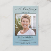 Modern Simple Photo Funeral Memorial Prayer Cards 名刺 (正面)