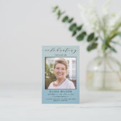 Modern Simple Photo Funeral Memorial Prayer Cards 名刺 (スタンド正面)