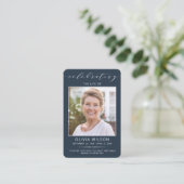 Modern Simple Photo Funeral Memorial Prayer Cards 名刺 (スタンド正面)