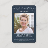 Modern Simple Photo Funeral Memorial Prayer Cards 名刺 (正面)
