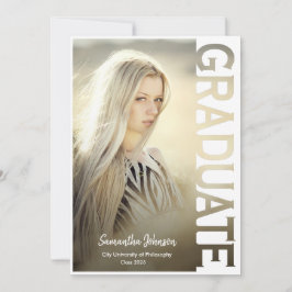 Modern Simple Photo Graduation Announcement 招待状