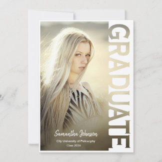 Modern Simple Photo Graduation Announcement 招待状