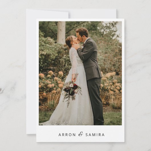 Modern Simple Photo Photo Wedding Invitation 招待状 (裏面)