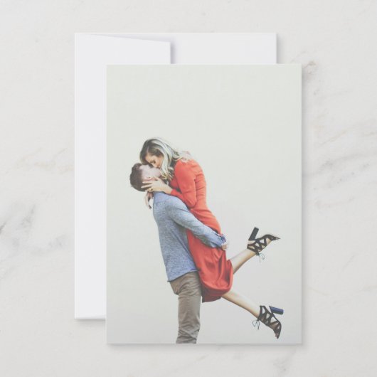 Modern Simple Photo QR Code Wedding 出欠カード (裏面)