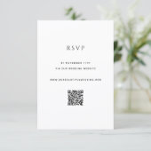 Modern Simple Photo QR Code Wedding 出欠カード (スタンド正面)