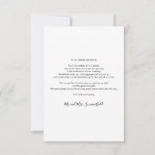 Modern Simple Photo Wedding サンキューカード (裏面)