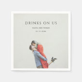 Modern Simple Photo Wedding スタンダードカクテルナプキン (正面)