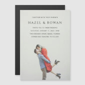 Modern Simple Photo Wedding マグネット招待状 (正面/裏面)