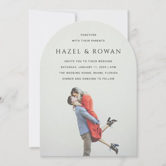 Modern Simple Photo Wedding 招待状 (正面)