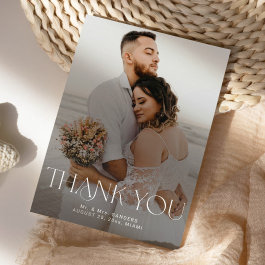 Modern simple photo wedding DIGITAL thank you card 招待状