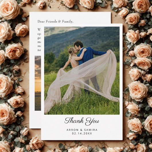 Modern Simple Photo Wedding Thank You Card サンキューカード