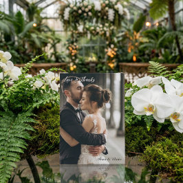 Modern Simple Photo Wedding Thank You Card W Note サンキューカード