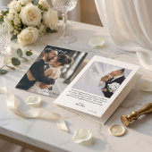 Modern Simple Photo Wedding Thank You Card W Note サンキューカード