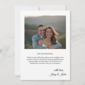 Modern Simple Photo Wedding Thank You Card W Note 招待状 (裏面)